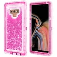 thumbnail image 1 of For Samsung Galaxy Note 9 / N960 Dual Layer Protective Shockproof Liquid Bling Sparkle Floating Glitter Quicksand Phone Case Girls Lady Cute With Transparent Pink, 1 of 3