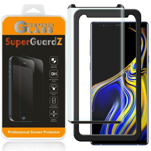 Samsung Galaxy Note 9 SuperGuardZ 3D Curved [FULL COVER] Tempered Glass Screen Protector w/ Installation Frame + LED Stylus Pen
