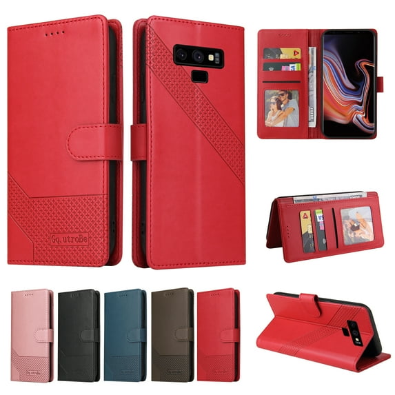 Samsung Galaxy Note 9 Wallet Case, Dteck Premium Shockproof PU Leather Stand Flip Cover Case Durable Credit Slots Retro Card Holder Folio Cover For Samsung Galaxy Note 9,
Red