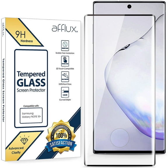 Tempered Glass For Galaxy Note 10+ Screen Protector, 9H Tempered Glass, Ultrasonic Fingerprint Compatible,3D Curved, Full Glue, HD Clear for Samsung Galaxy Note10+ Glass Screen Protector