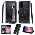 thumbnail image 1 of Samsung Galaxy Note20 Case, Dteck Bling Glitter PU Leather Zipper Wallet Case Cover With Hand Strap For Samsung Galaxy Note20 5G, Black, 1 of 5