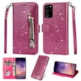thumbnail image 1 of Samsung Galaxy Note20 Case, Dteck Bling Glitter PU Leather Zipper Wallet Case Cover With Hand Strap For Samsung Galaxy Note20 5G, Rose, 1 of 5