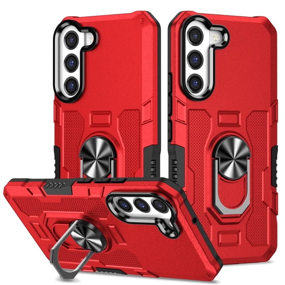 for Samsung Galaxy Note20 Ultra Case with Ring Holder, Anti-Fingerprint Non-slip Anti-Drop Heavy Duty Corner Protection Rotating Ring Stand Cases for Samsung Note 20 Ultra 5G Phone, Red