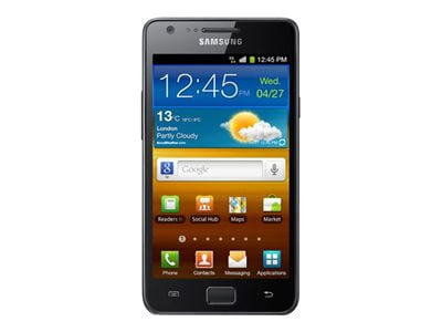 Samsung Galaxy S II - 3G smartphone / Internal Memory 16 GB - microSD slot - OLED display - 4.27" - 800 x 480 pixels - rear camera 8 MP - noble black
