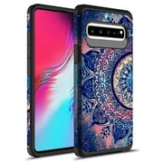 Samsung Galaxy S10 5G Case, KAESAR Slim Hybrid Dual Layer Shockproof Hard Cover Graphic Fashion Cute Colorful Silicone Skin Cover Armor Case For Samsung Galaxy S10 5G Mandala