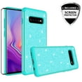 thumbnail image 1 of Samsung Galaxy S10 Case w/[TPU Screen Protector] Bling Shinny Glitter Silicone Shock Proof Hard Phone Case Cover - Teal, 1 of 5