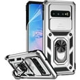 thumbnail image 1 of for Samsung Galaxy S10 Case with Camera Lens Cover HD Screen Protector, Dual Layer -Grade Drop Tested  Ring Holder Kickstand Protective Phone Case for Samsung Galaxy S10 (Silver), 1 of 17