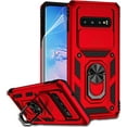 thumbnail image 1 of for Samsung Galaxy S10 Case with Camera Lens Cover HD Screen Protector, Dual Layer Military-Grade Drop Tested Magnetic Ring Holder Kickstand Protective Phone Case for Samsung Galaxy S10 (Red), 1 of 17