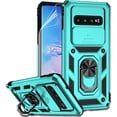 thumbnail image 1 of for Samsung Galaxy S10 Case with Camera Lens Cover HD Screen Protector, Dual Layer Military-Grade Drop Tested Magnetic Ring Holder Kickstand Protective Phone Case for Samsung Galaxy S10 (Mint), 1 of 17