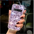 thumbnail image 1 of for Samsung Galaxy S10 Case Diamond Case for Women 3D Glitter Sparkle Bling Case Luxury Shiny Crystal Diamond Bumper Clear Gems Cute Protective Girly Case Girls Cover(Purple), 1 of 12