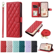 for Samsung Galaxy S10 Elegant Phone Case Wallet Pocket with Card Holder for Women,Crossbody Strap Case for Samsung Galaxy S10 with Strap Lanyard,Magnetic Flip Leather Case,Red