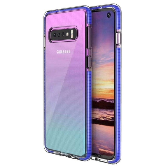 Samsung Galaxy S10 Full Body Clear TPU Bumper Shockproof Protective Hybrid Case Cover Blue