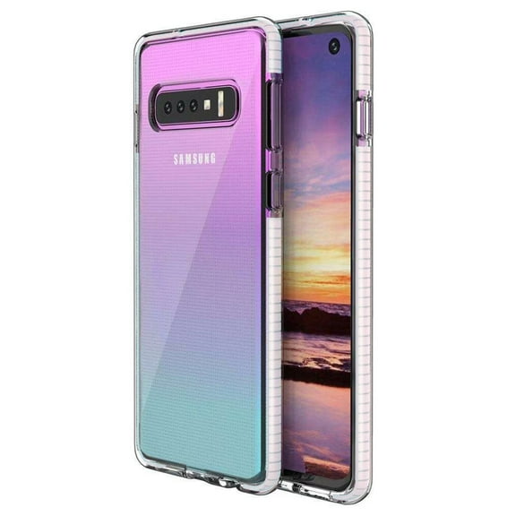 Samsung Galaxy S10 Full Body Clear TPU Bumper Shockproof Protective Hybrid Case Cover White