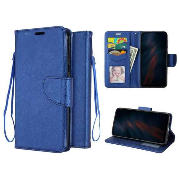 Samsung Galaxy S10 Phone Case, Strong Protective Kickstand Wallet Compartments Multi-Function for Samsung Galaxy S10 Phone Case Blue