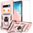 thumbnail image 1 of for Samsung Galaxy S10 Plus Case with HD Screen Protector, Build in 360° Rotating Ring Kickstand [Military Grade] Protective Case for Galaxy S10 Plus, Rose Gold, 1 of 13