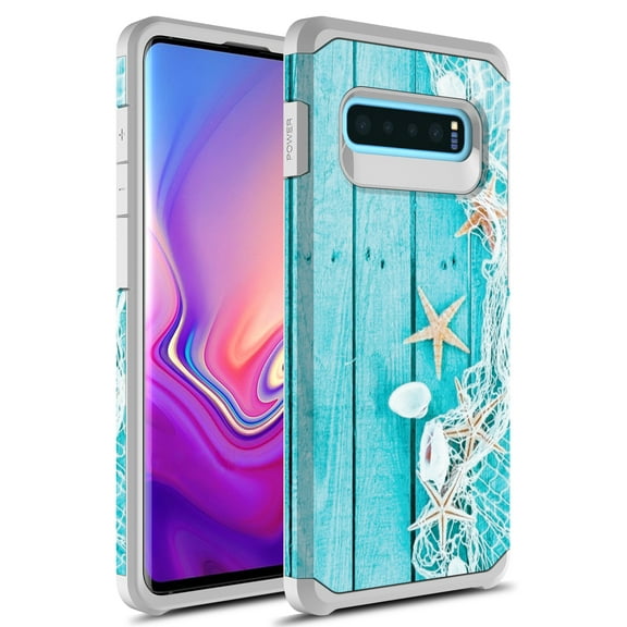 Rosebono Shockproof Hard Cover Cell Phone Case for Samsung Galaxy S10 Plus, Starfish