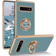 Samsung Galaxy S10 Plus Case, Samsung Galaxy S10 Plus Phone Case with 360  Ring Holder Kickstand Soft TPU Car Mount Supported Protective Electroplated Plating Galaxy S10 Plus Case, Grey
