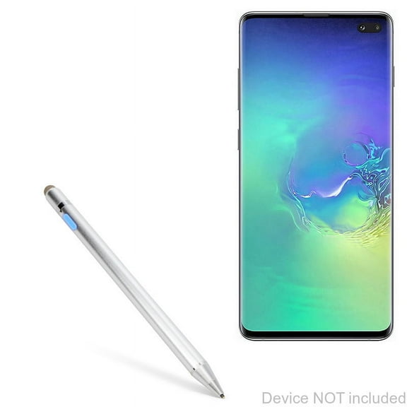 Samsung Galaxy S10 Plus Stylus Pen, BoxWave [AccuPoint Active Stylus] Electronic Stylus with Ultra Fine Tip for Samsung Galaxy S10 Plus - Metallic Silver