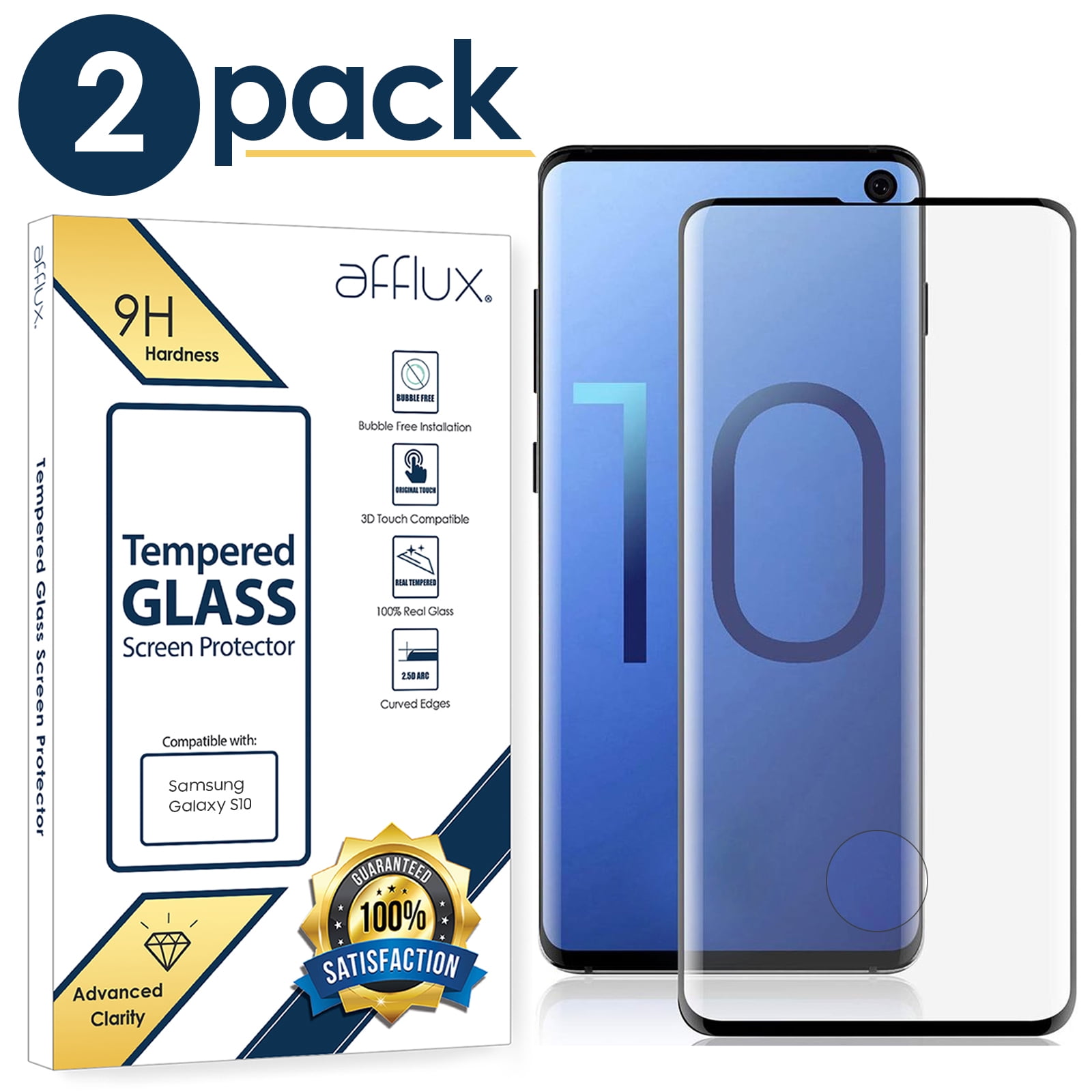 Samsung Galaxy S10 Screen Protector 2Pack Premium HD Clear Tempered