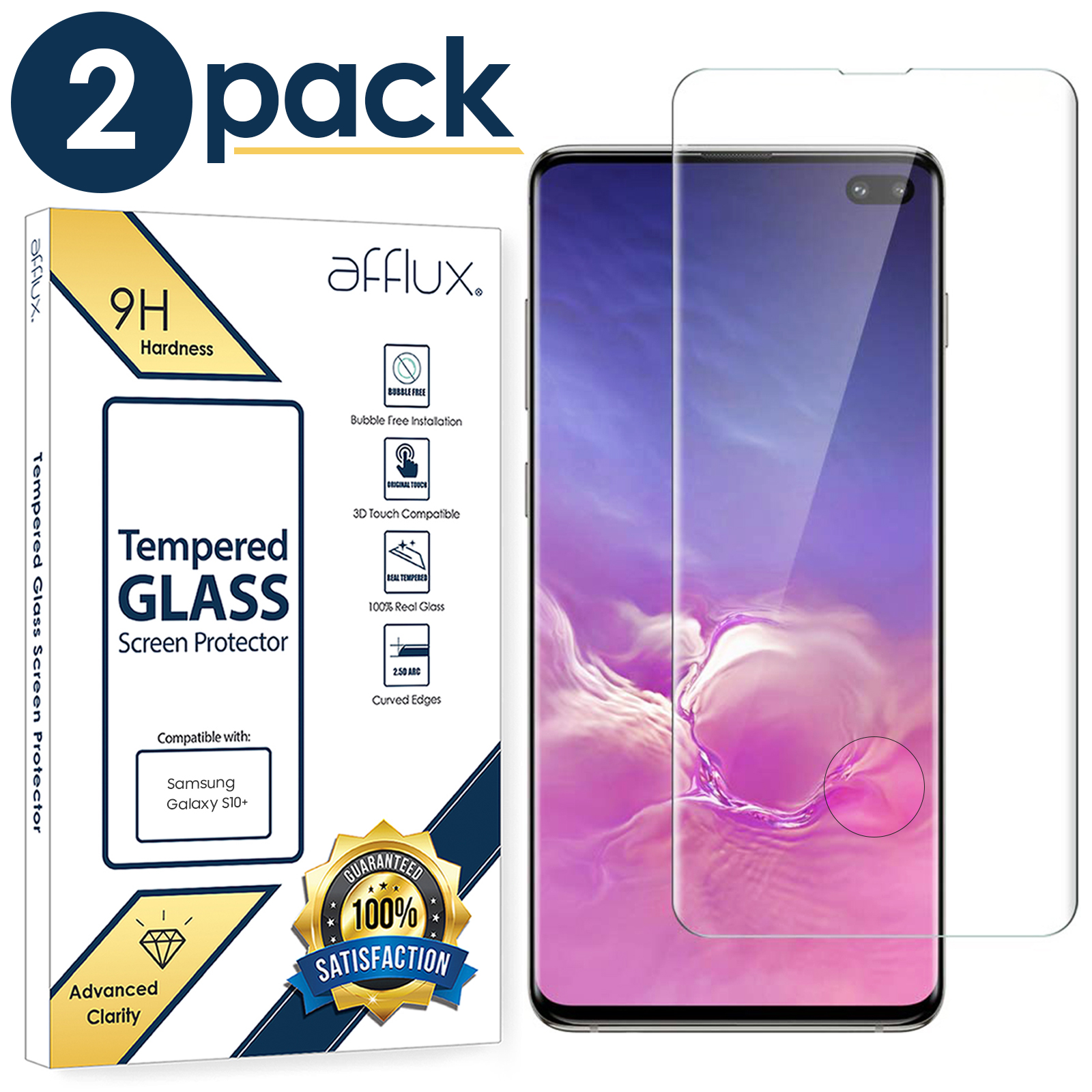 Samsung Galaxy S10+ Screen Protector 3Pack Premium HD Clear Tempered