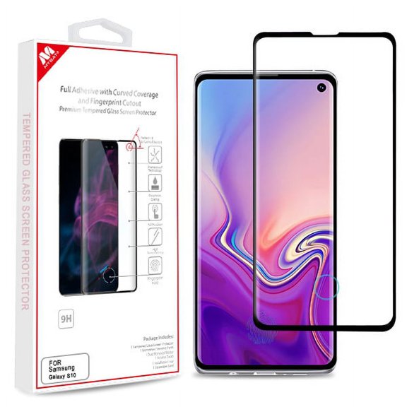 Samsung Galaxy S10 Screen Protector 3D Full Adhesive with Curved Coverage Shield and Fingerprint Cutout Premium Tempered Glass Screen Protector 9H Guard for Samsung Galaxy S10 (6.1 inch)
