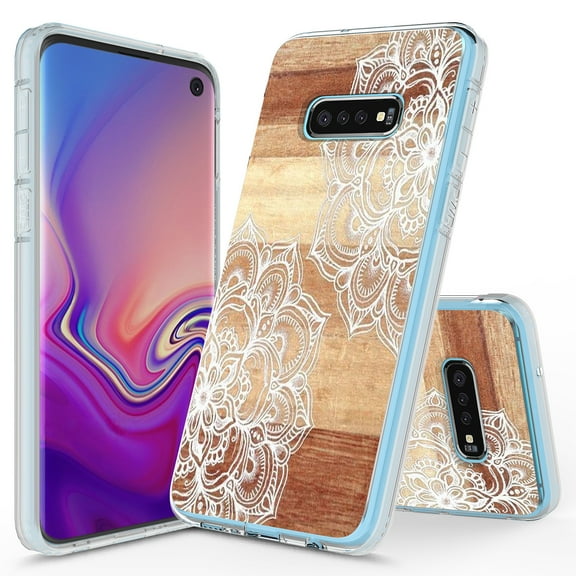 Samsung Galaxy S10e Case, KAESAR Graphic Pattern Designed Ultra Thin Slim Crystal Clear Transparent Soft TPU Cover Case for Samsung Galaxy S10e (Wood Mandala)
