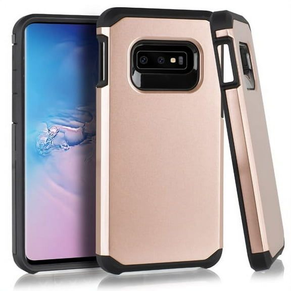 Samsung Galaxy S10e Case, With [Tempered Glass Screen Protector Included], STARSHOP Drop Protection Dual Layers Phone Cover - Rose Gold
