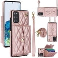 thumbnail image 1 of for Samsung Galaxy S20 Back Case, Luxury Ultra Slim Shockproof PU Leather Card Slots Kickstand Magnetic Snap Shoulder Strap & Wristlet RFID Blocking Cover for Samsung Galaxy S20, Rosegold, 1 of 9