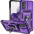 thumbnail image 1 of for Samsung Galaxy S20 Case with Camera Lens Cover HD Screen Protector, Dual Layer Military-Grade Drop Tested Magnetic Ring Holder Kickstand Protective Phone Case for Samsung Galaxy S20 5G (Purple), 1 of 9