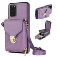 thumbnail image 1 of Samsung Galaxy S20 Case with Card Holder for Women Phone Case Wallet with Strap Credit Card Slots Crossbody Strap with Kickstand Zipper Shockproof Case For Samsung Galaxy S20,Purple, 1 of 10