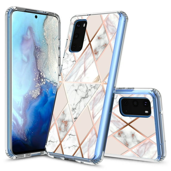 Samsung Galaxy S20 Case, Kaesar Hybrid Bling Glitter Sparkle Laser Geometric Marble Graphic Fashion Cute Colorful Skin Cover Shockproof Case for Samsung Galaxy S20