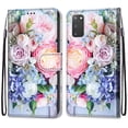 thumbnail image 1 of For Samsung Galaxy S20 Case, Mantto Magnetic PU Leather Phone Case With Hand Rope Strap Cute Pattern Painted Flip Credit/ ID Card Wallet Slots Stand, Bouquet, 1 of 8