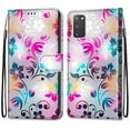 thumbnail image 1 of For Samsung Galaxy S20 Case, Mantto Magnetic PU Leather Phone Case With Hand Rope Strap Cute Pattern Painted Flip Credit/ ID Card Wallet Slots Stand, Gradient Flower, 1 of 8
