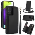 thumbnail image 1 of for Samsung Galaxy S20 Crossbody Wallet Phone Case with Card Holder&Zipper, Back Flip Folio PU Leather Kickstand Card Slots Case for Women Girls, Double Magnetic Clasp Shockproof Cover,Black, 1 of 8