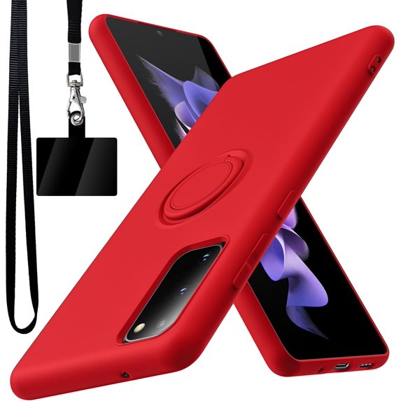 for Samsung Galaxy S20 FE 5G Case,Built-in 360° Rotatable Ring Holder|Anti-Scratch Soft Microfiber Lining|Support Car Mount|Galaxy S20 FE Phone Case Cover for Girls Women Red 10-s20fe-02