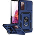 thumbnail image 1 of for Samsung Galaxy S20 FE 5G Case with Camera Lens Cover HD Screen Protector, -Grade Drop Tested  Ring Holder Kickstand Protective Phone Case for Samsung Galaxy S20 FE 5G (Navy Blue), 1 of 17