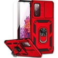 thumbnail image 1 of for Samsung Galaxy S20 FE 5G Case with Camera Lens Cover HD Screen Protector, Military-Grade Drop Tested Magnetic Ring Holder Kickstand Protective Phone Case for Samsung Galaxy S20 FE 5G (Red), 1 of 17