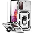 thumbnail image 1 of for Samsung Galaxy S20 FE 5G Case with Camera Lens Cover HD Screen Protector, Military-Grade Drop Tested Magnetic Ring Holder Kickstand Protective Phone Case for Samsung Galaxy S20 FE 5G (Silver), 1 of 17