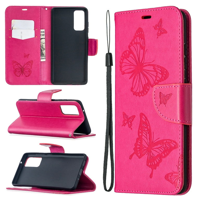 Samsung Galaxy S20 FE 5G Case, Dteck Embossed Butterfly PU Leather