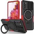 thumbnail image 1 of for Samsung Galaxy S20 FE 5G Case Magnetic with Stand Hidden Black Fits Wireless Charger, Samsung S20 FE Phone Case with Camera Lens Protector Cover Shockproof Anti-Slip (Red Black), 1 of 16