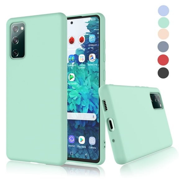 Samsung Galaxy S20 FE 5G Case, Takfox Liquid Silicone Case with Microfiber Lining Slim Soft Shockproof Gel Rubber Case Cover for Samsung Galaxy S20 FE 5G - Cyan