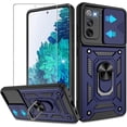 thumbnail image 1 of Samsung Galaxy S20 FE Case(4G/5G),Galaxy S20 Fan Edition/S20 Lite with HD Screen Protector with Slide Camera Cover, 360° Rotation Ring Kickstand [Military Grade] Case for Samsung S20 FE Blue, 1 of 14