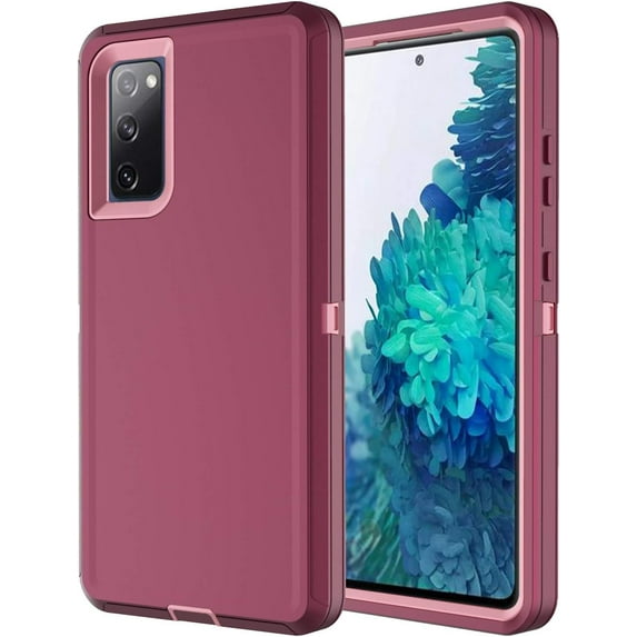 for Samsung Galaxy S20 FE Case 5G Protective Case Shockproof Drop Protection Full Body Rugged Heavy Duty Case Tough 3 in 1 Case for Samsung Galaxy S20 FE 5G Purple Pink