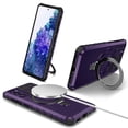thumbnail image 1 of for Samsung Galaxy S20 FE Case with Stand, Magnetic Rugged Military Grade Shockproof Portective Case Compatible with MagSafe Wireless Charger&Magnetic Car Mount Holder, Purple, 1 of 10