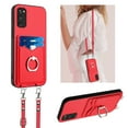 thumbnail image 1 of for Samsung Galaxy S20 FE PU Leather Case, Wallet Case with Ring Stand Kickstand Shockproof Protective for Women Girls Card Holder Slot Stand Shoulder Strap Case for Galaxy S20 FE, Red, 1 of 8