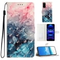 thumbnail image 1 of for Samsung Galaxy S20 FE PU Leather Flip Case, Stylish Wrist Strap Kickstand Magnetic Card Slots Pattern Shockproof Protective Durable Portable Ultra Slim Case for Men Women - Pink+Blue, 1 of 7