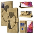 thumbnail image 1 of for Samsung Galaxy S20 FE Phone Case Wallet Flip Cases,Cute Cat & Heart Patterned,Retro PU Leather Kickstand,Card Holder,Wrist Strap,Magnetic Closure,Shockproof Cover For Samsung Galaxy S20 FE, Beige, 1 of 11
