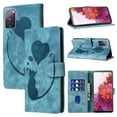thumbnail image 1 of for Samsung Galaxy S20 FE Phone Case Wallet Flip Cases,Cute Cat & Heart Patterned,Retro PU Leather Kickstand,Card Holder,Wrist Strap,Magnetic Closure,Shockproof Cover For Samsung Galaxy S20 FE, Blue, 1 of 11
