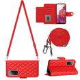 thumbnail image 1 of for Samsung Galaxy S20 FE Wallet Case, Elegant Card Holder Cash Slot PU Leather Kickstand Shoulder Strap Shockproof Protective Flip Women Girls Case Cover for Samsung Galaxy S20 FE, Red, 1 of 6