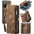 thumbnail image 1 of For Samsung Galaxy S20 FE Wallet Case,Multi-Functional Retro Leather Purse Flip Cover Zipper Wallet Case with Removable Card Slots Pocket & Detachable Wrist Strap Magnetic Phone Case, Darkbrown, 1 of 10